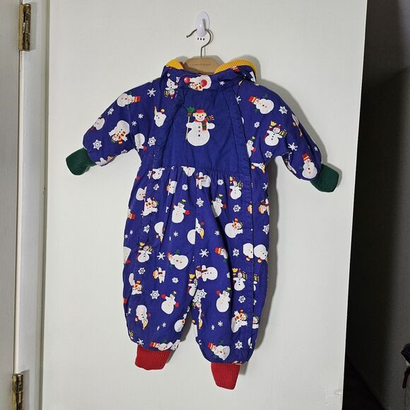 Vintage Gymboree Rainbow Tag Snowman snowsuit, newborn, rare, thick, warm